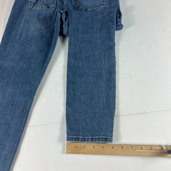 Pistola Jeans Women's 29x27* Mid Rise Skinny Crop Dark Blue Faded Denim Tag 28 - Picture 11 of 16